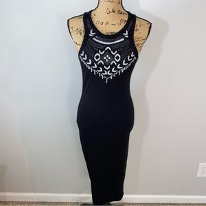 Express Black Beaded Sequin Sleeveless Bodycon Dress Size M